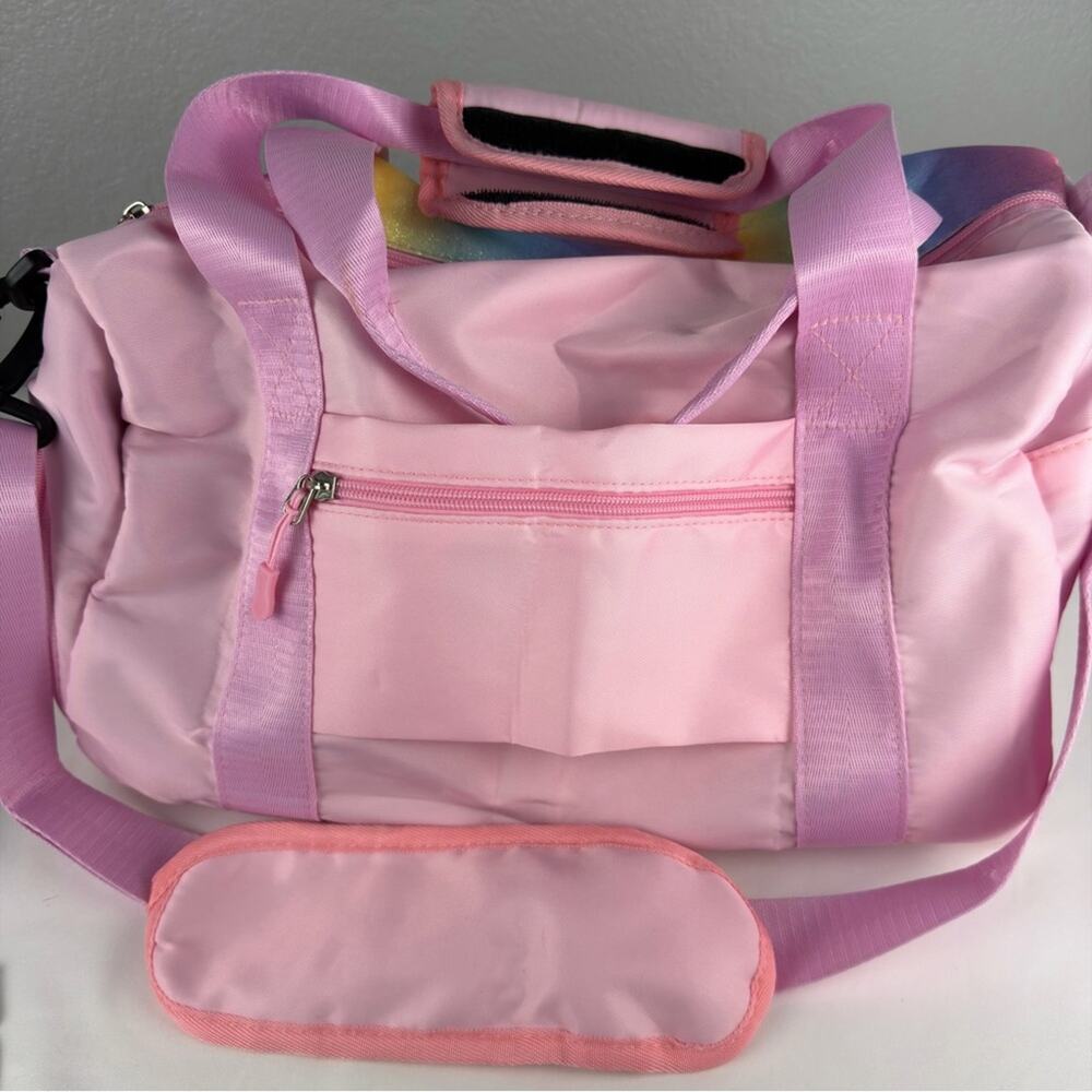 NWOT Colorful Kids Duffle Bag w shoe compartment with Initial L - Picture 4 of 7